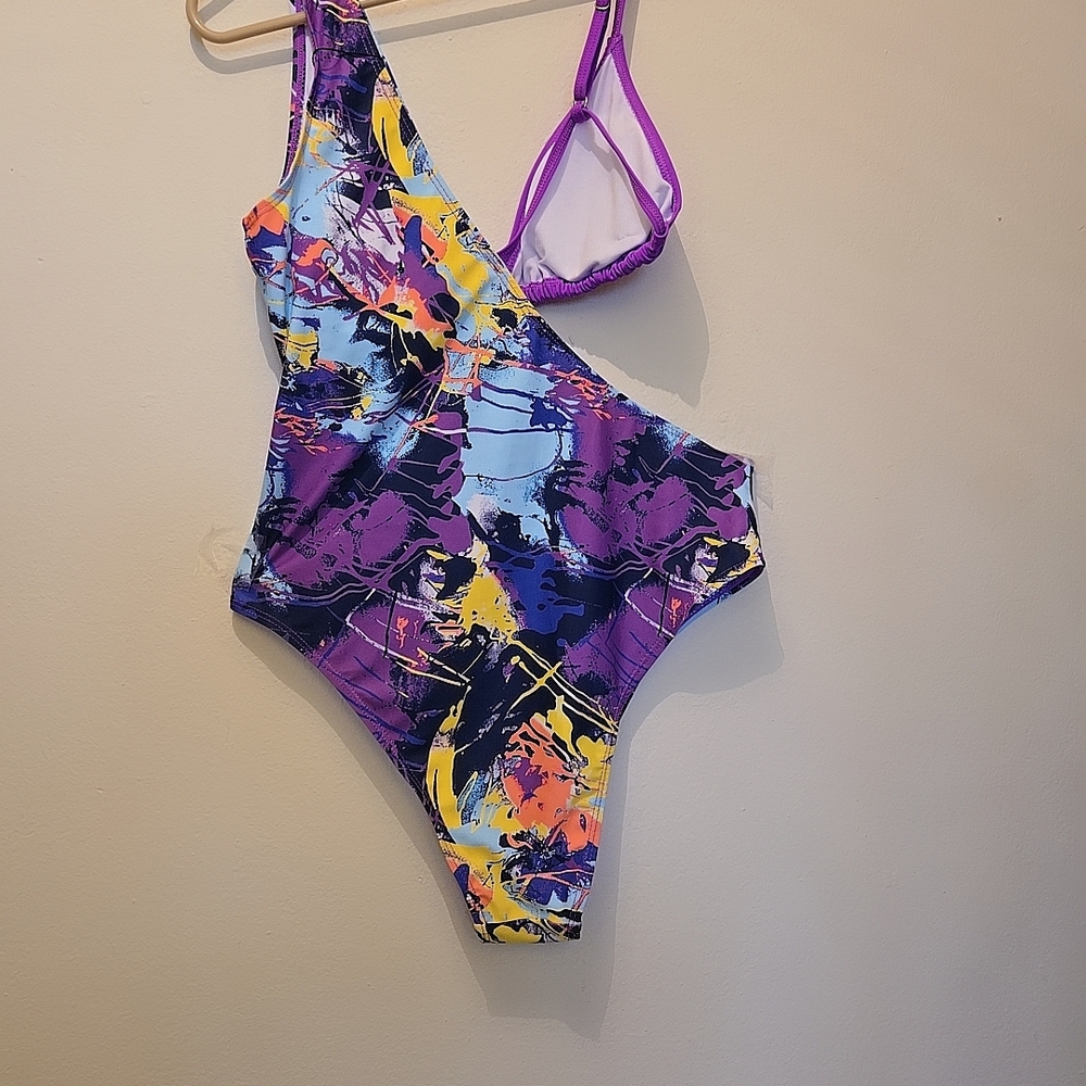 Colorful Abstract One-Piece Swimsuit - Picture 2 of 8